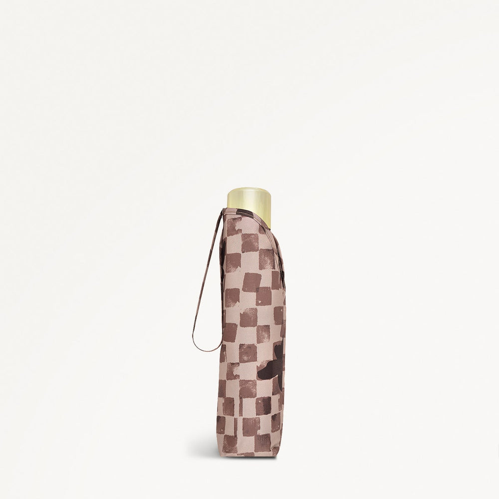 Check Fabric Responsible Umbrella in Stone - 111366