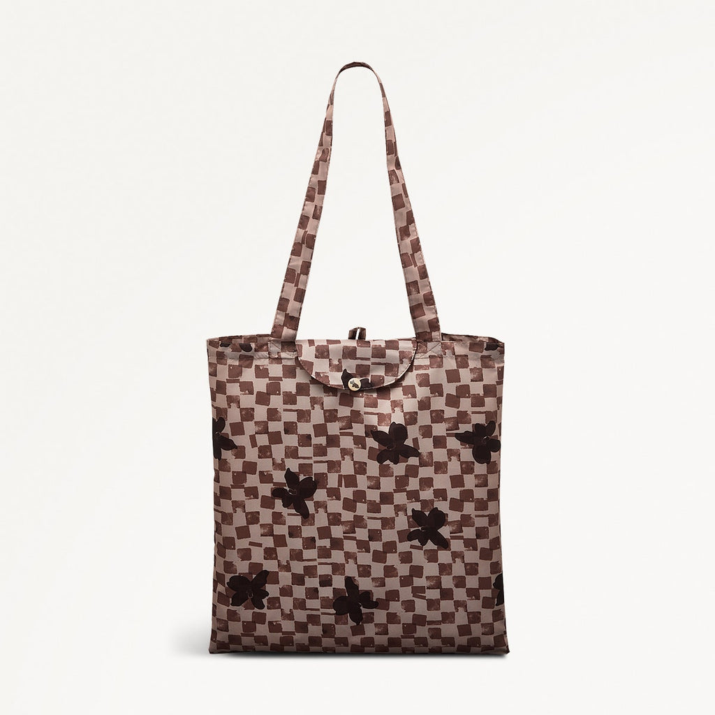 Check Fabric Responsible Foldaway in Stone - 111367