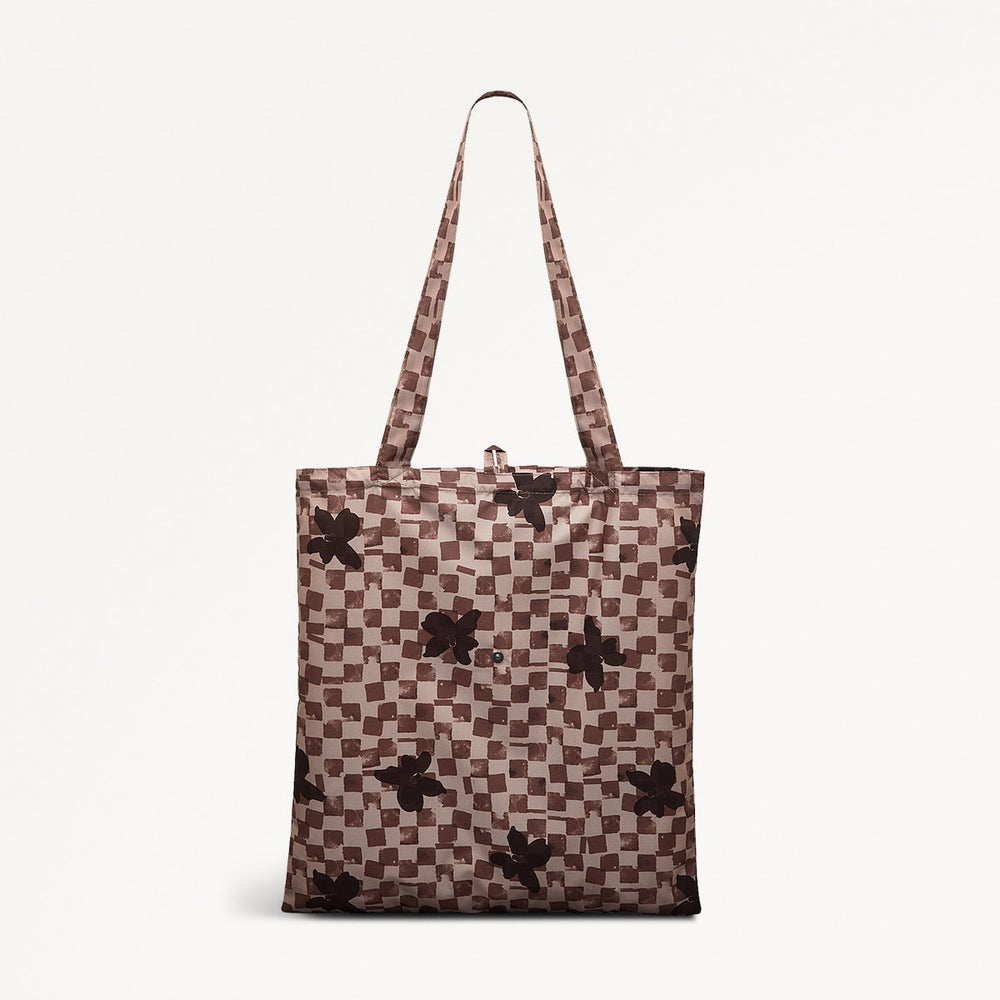 Check Fabric Responsible Foldaway in Stone - 111367