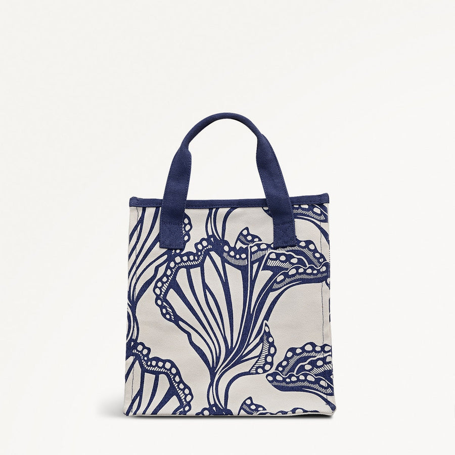 Under The Sea Fabric Small Open Top Grab in Natural - 111370