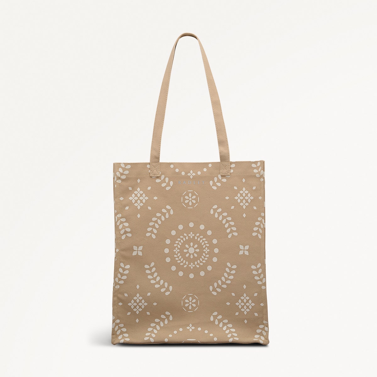 Broderie Floral Fabric Medium Open Top Tote in Stone - 111373