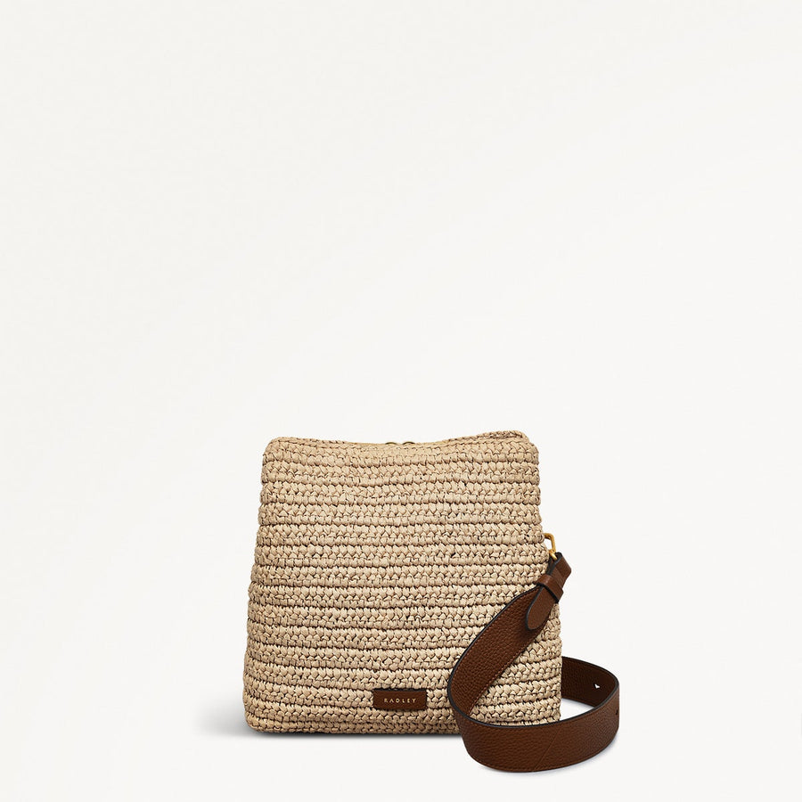 Dukes Place Leather Medium Compartment Cross Body Bag in Natural - 111375