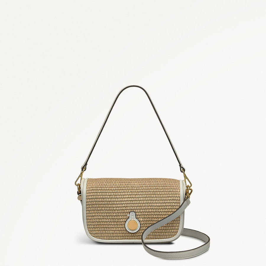 Bathurst Mews Raffia Small Flapover Cross Body Bag - RHE11107