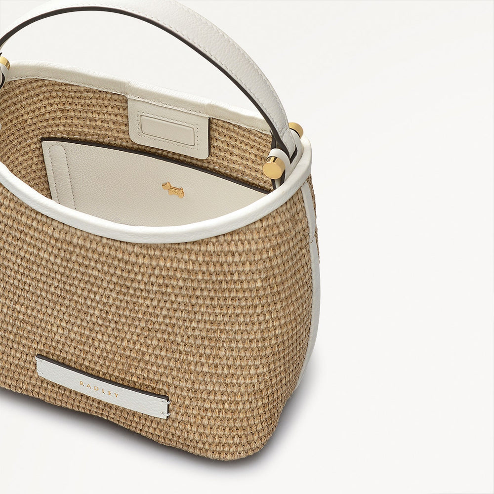 Bathurst Mews Leather Small Open Top Satchel Bag in Natural - 111377