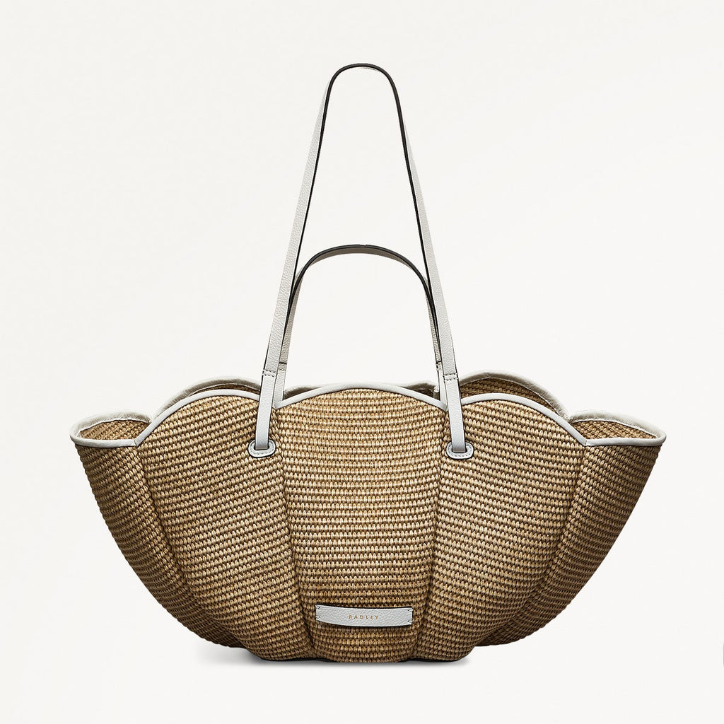 The Lily Fabric Large Open Top Tote Bag in Natural - 111378