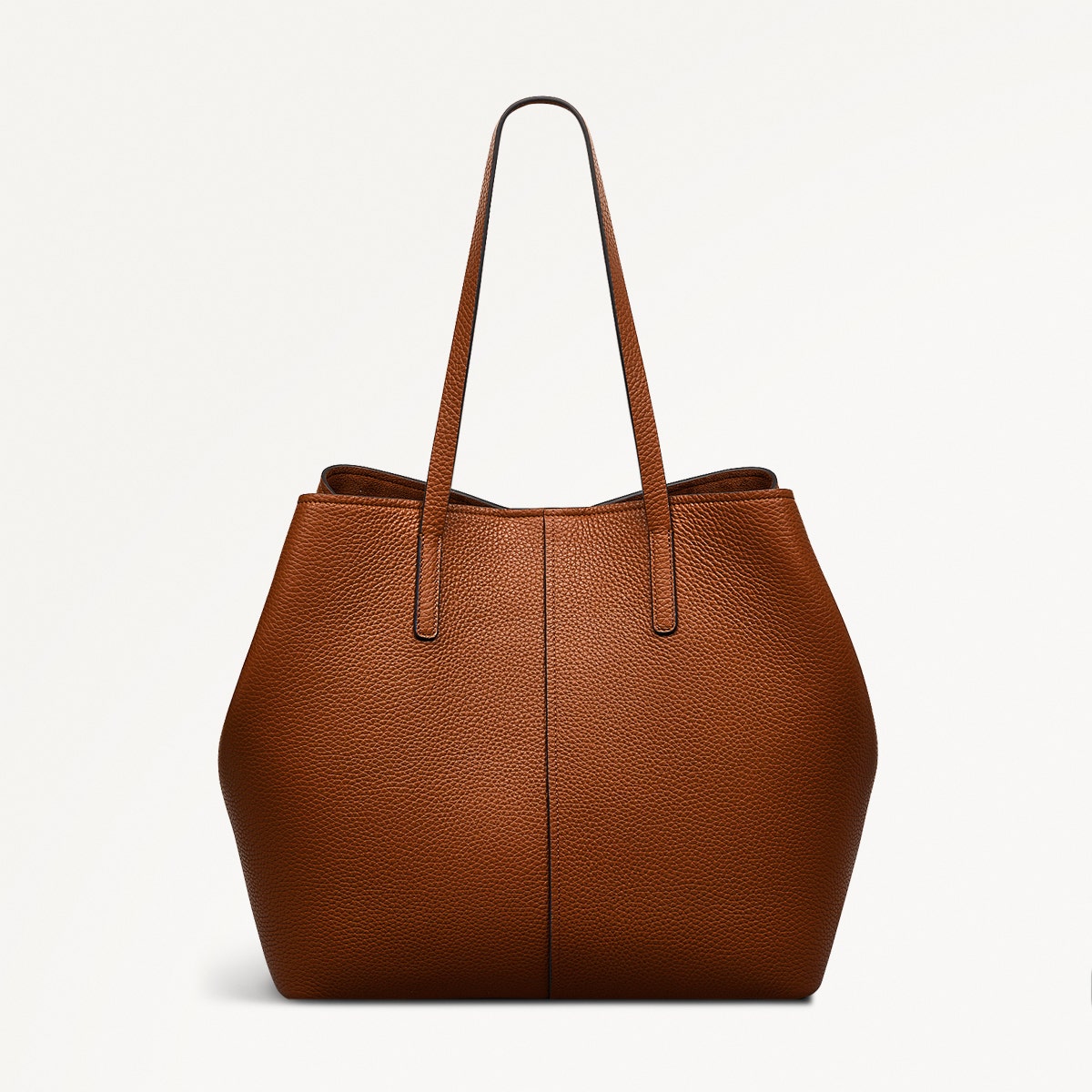 Dukes Place Leather Large Open Top Tote Bag in Saddle - 111385