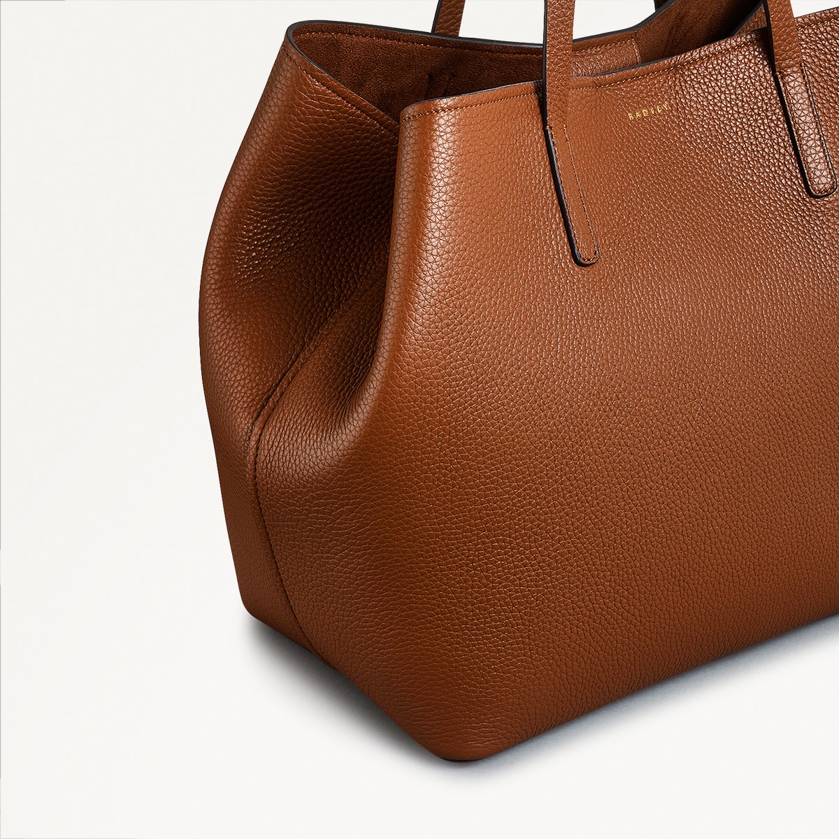 Dukes Place Leather Large Open Top Tote Bag in Saddle - 111385