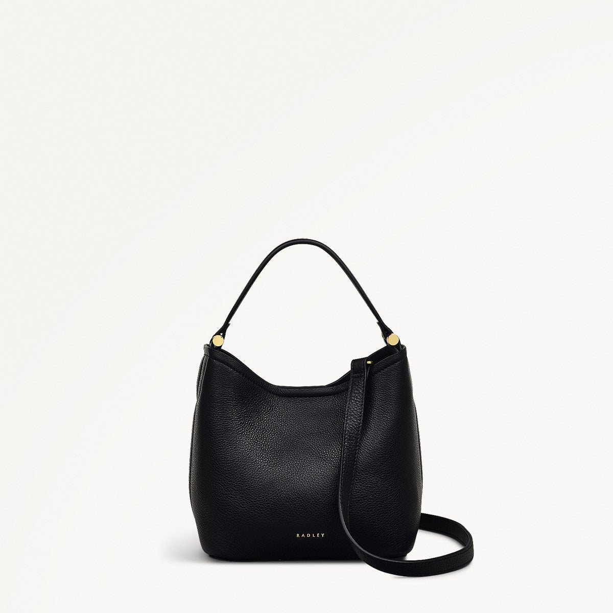 Bathurst Mews Leather Small Open Top Grab Bag in Black - 111394
