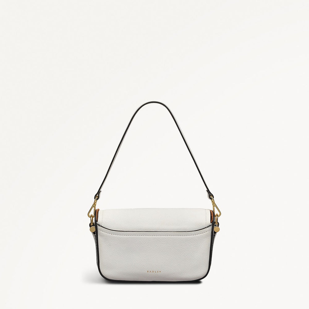 Bathurst Mews Leather Small Flapover Cross Body Bag in Chalk - 111395
