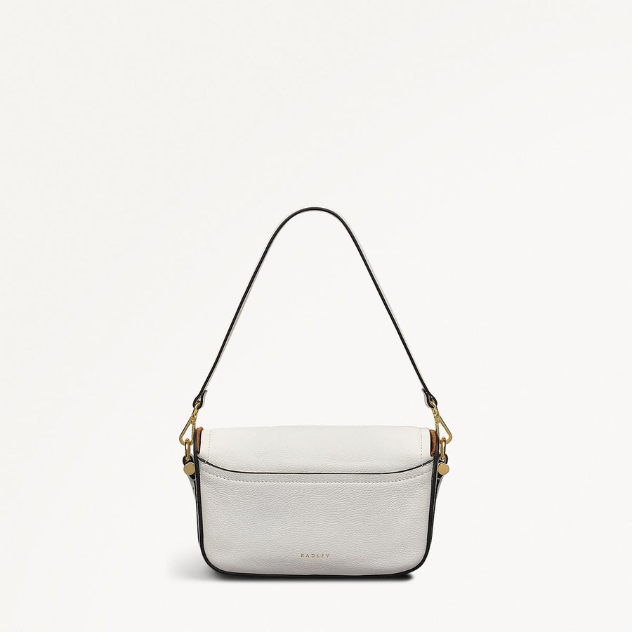 Bathurst Mews Leather Small Flapover Cross Body Bag in Chalk - 111395