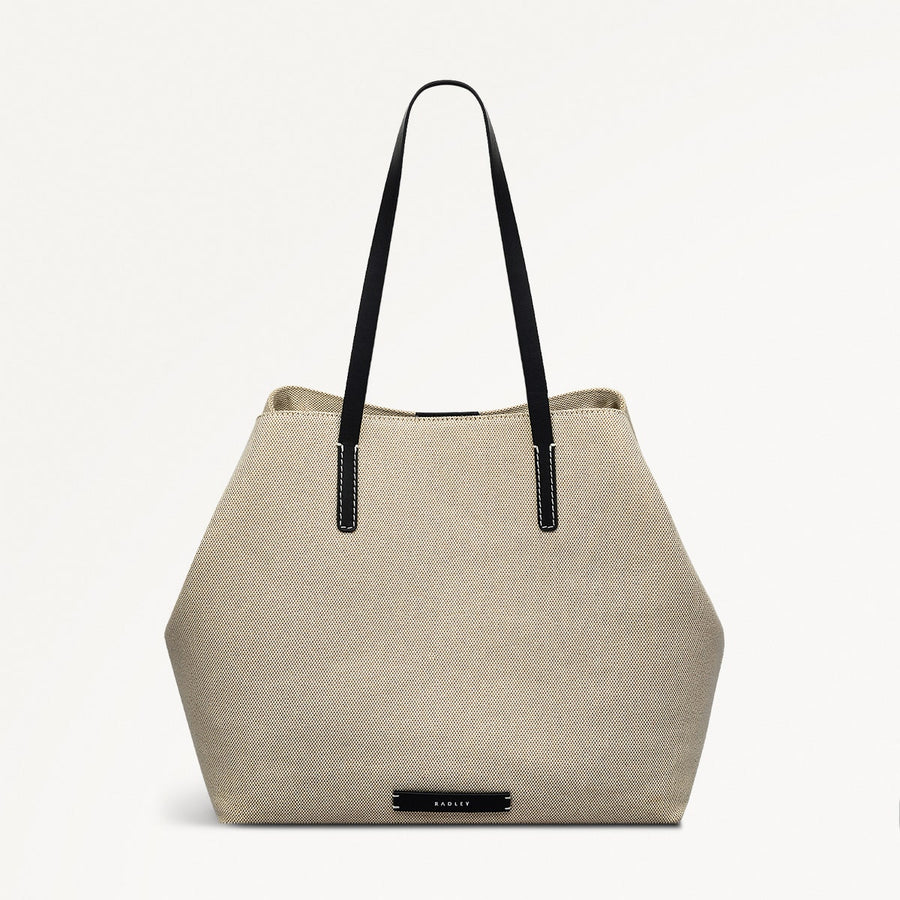 Dukes Place Leather Large Open Top Tote Bag in Natural - 111398