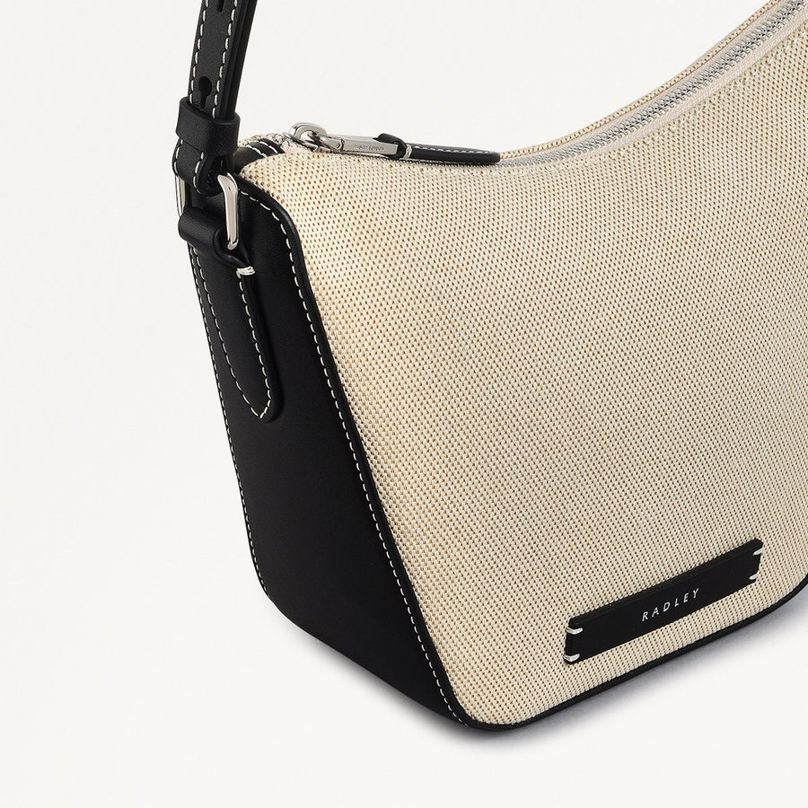Oak Street Leather Small Ziptop Cross Body Bag in Natural - 111399