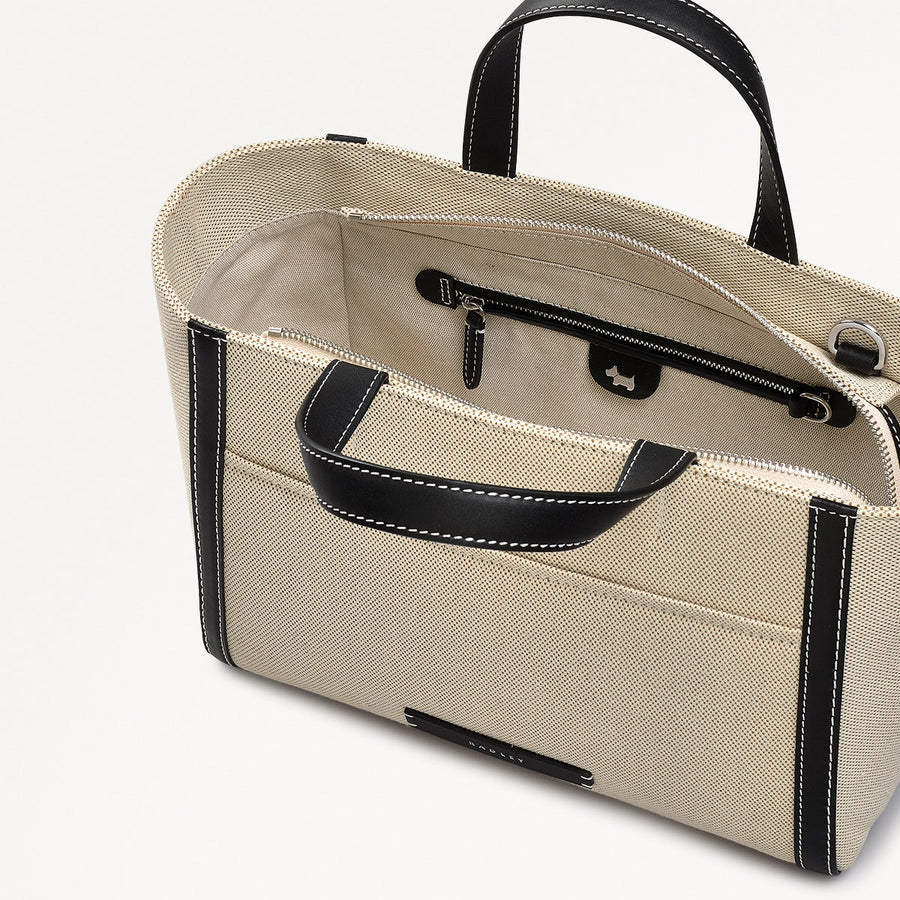 Oak Street Leather Medium Ziptop Grab Bag in Natural - 111400