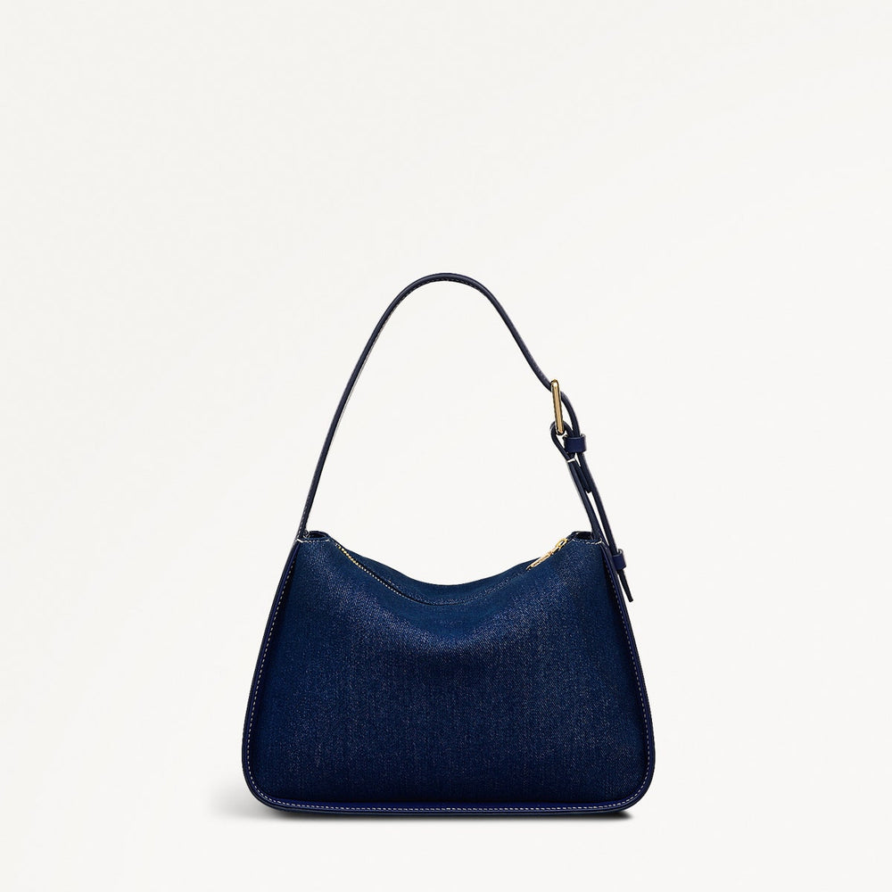 Westwell Lane Leather Small Ziptop Satchel Bag in Evenfall - 111404