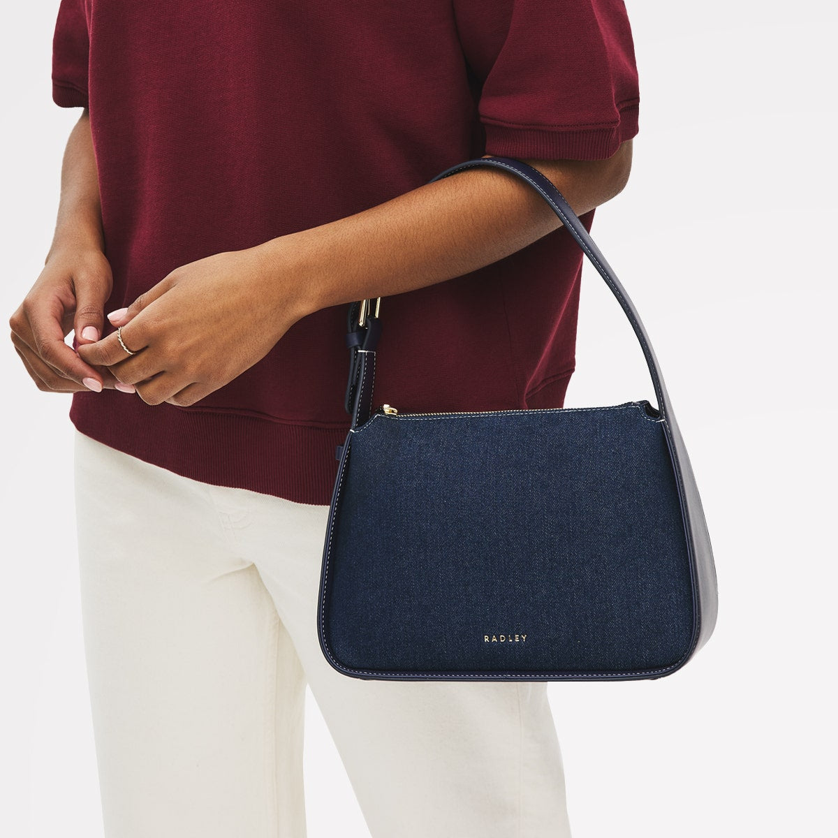 Evenfall Blue Denim Leather Grab Bag | Westwell Lane AW25 | Radley