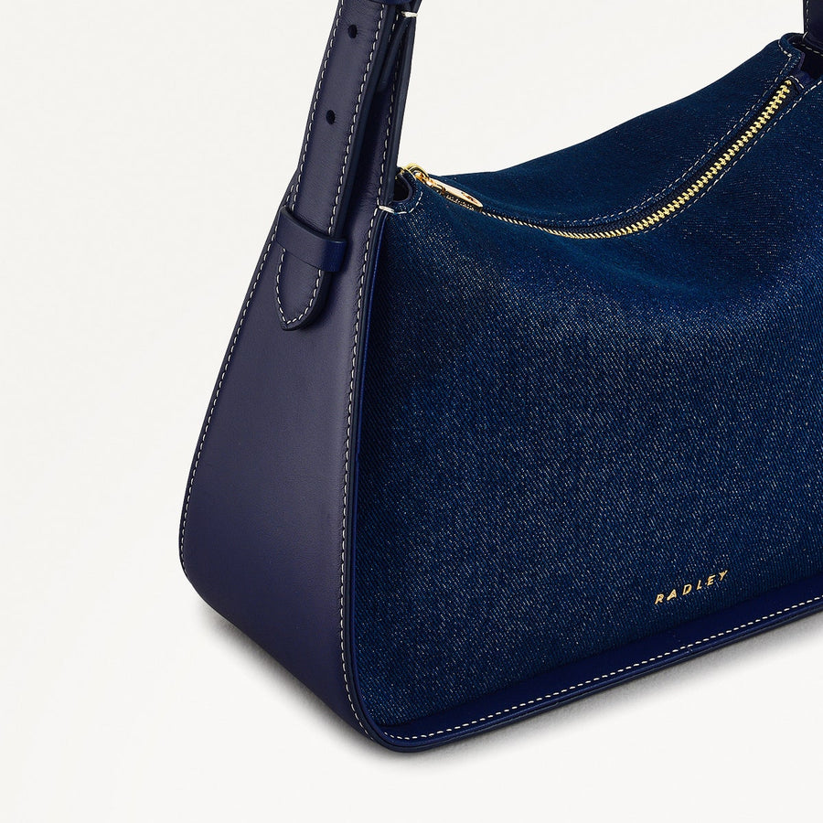 Westwell Lane Leather Small Ziptop Grab Bag in Evenfall - 111404