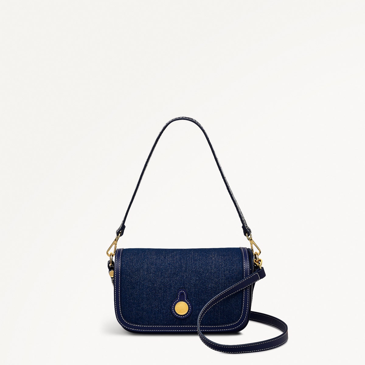 Bathurst Mews Leather Small Flapover Cross Body Bag in Evenfall - 111405