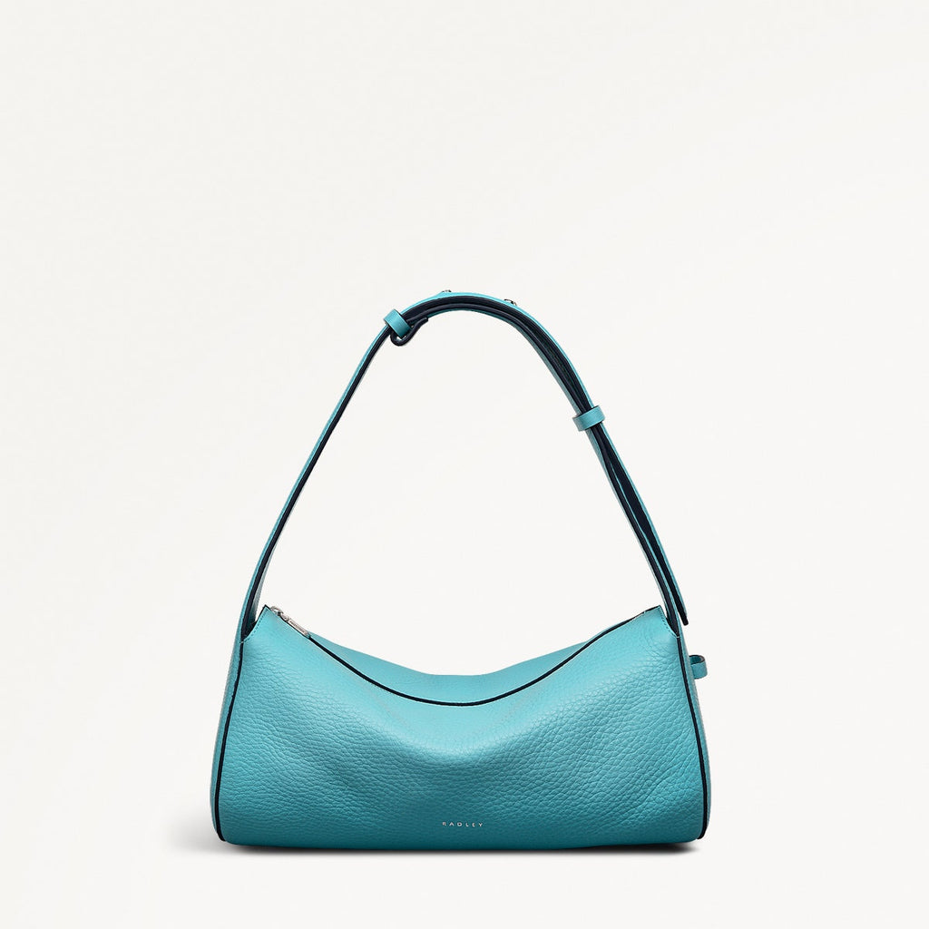 Abbey Mews Leather Small Ziptop Shoulder Bag in Maldives - 111407