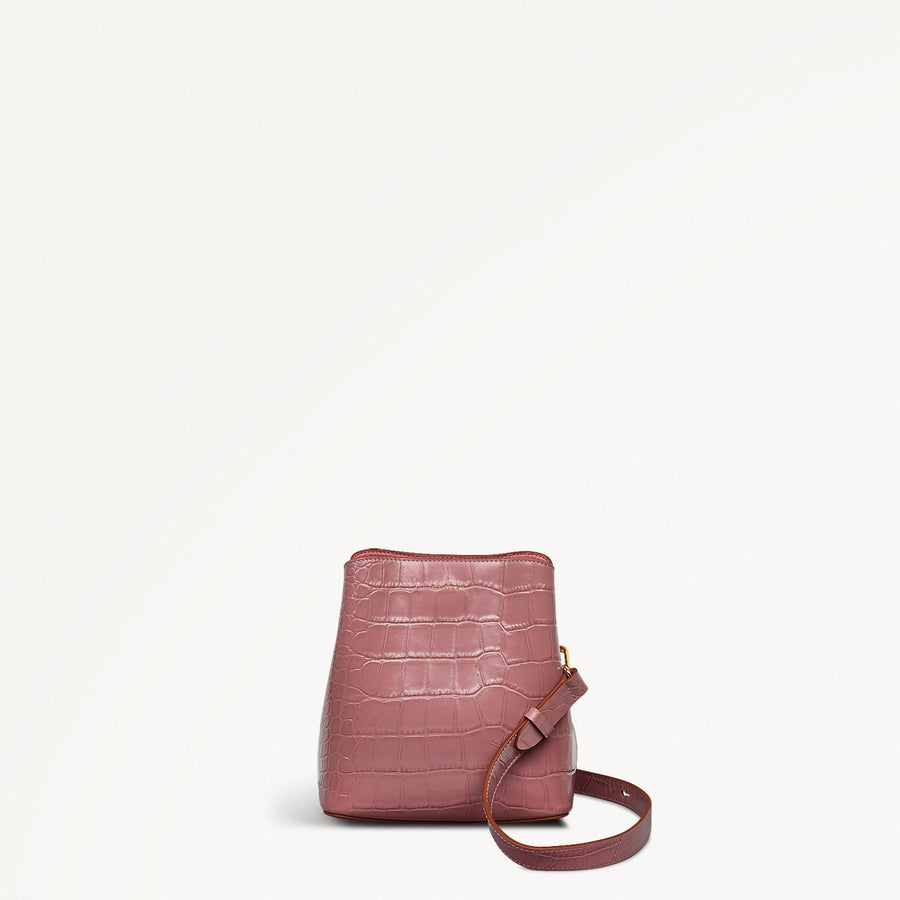 Dukes Place Leather Small Compartment Cross Body Bag in French Rose - 111411