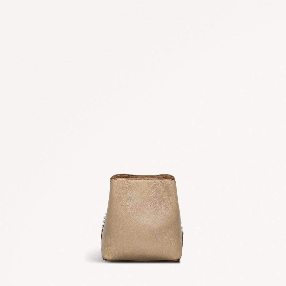 Dukes Place Leather Small Compartment Cross Body Bag in Stone - 111412