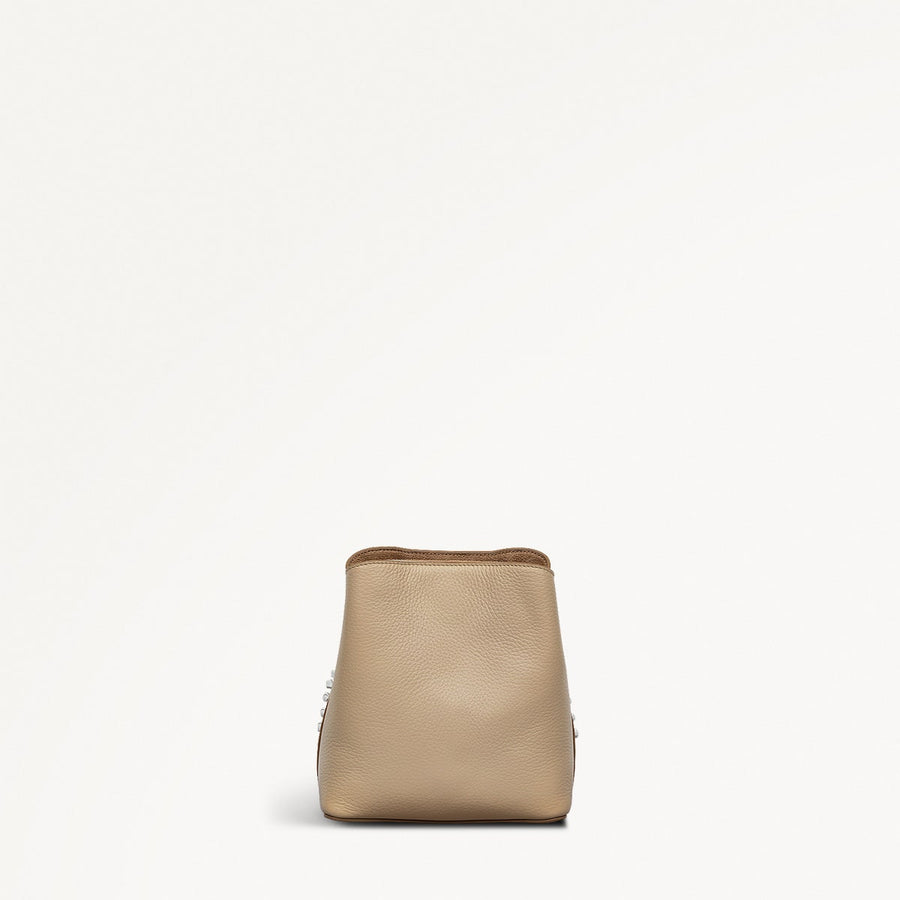 Dukes Place Leather Small Compartment Cross Body Bag in Stone - 111412