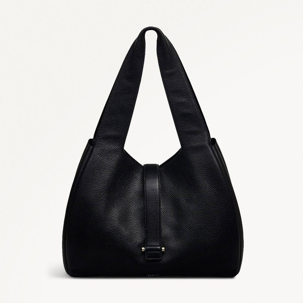 Sloane Street Leather Medium Ziptop Shoulder Bag in Black - 111413