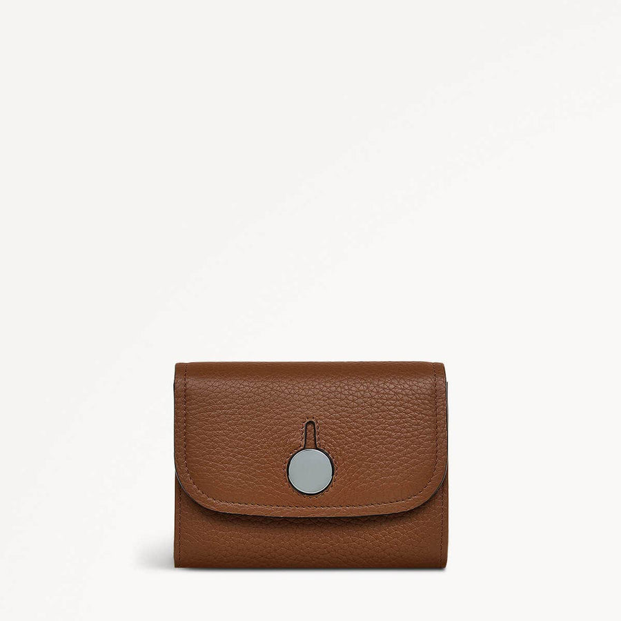 Bathurst Mews Leather Medium Flapover Wallet in Saddle - 111416