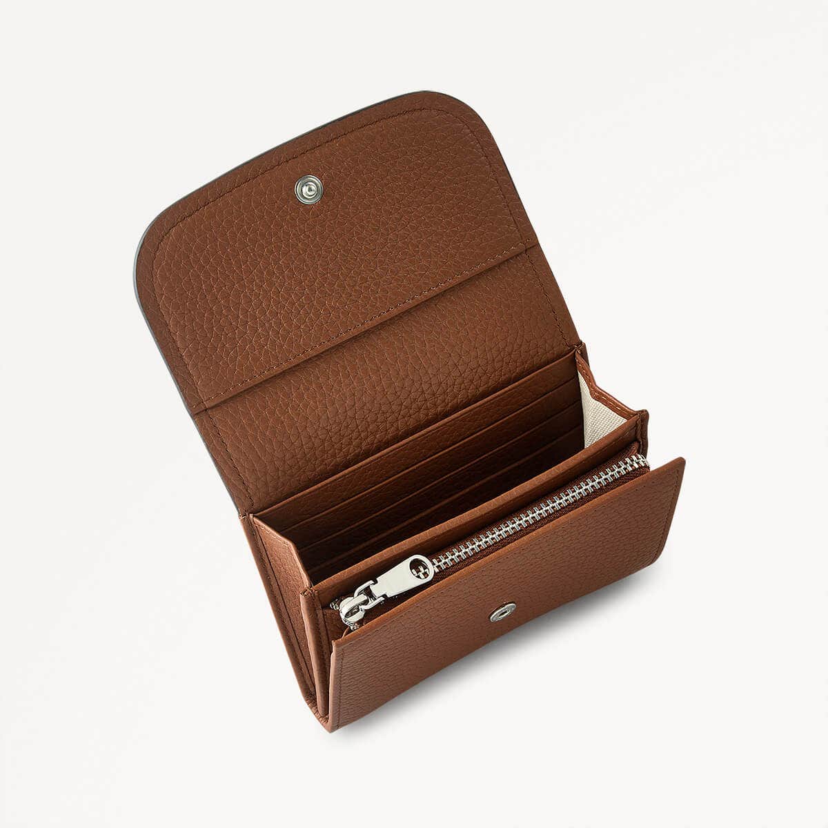 Bathurst Mews Leather Medium Flapover Wallet in Saddle - 111416