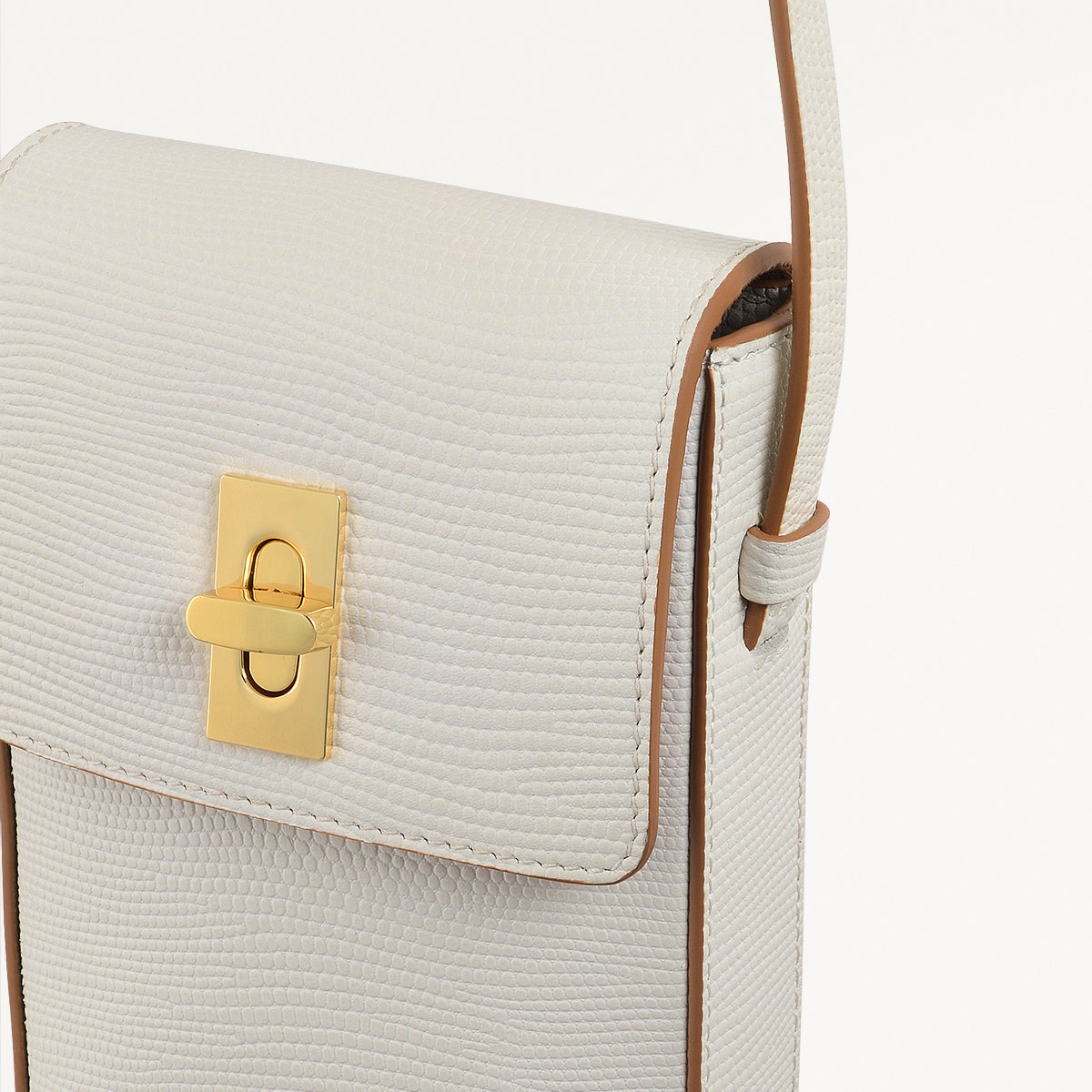 Chalk Leather Cream Phone Crossbody | Threadneedle Street AW25