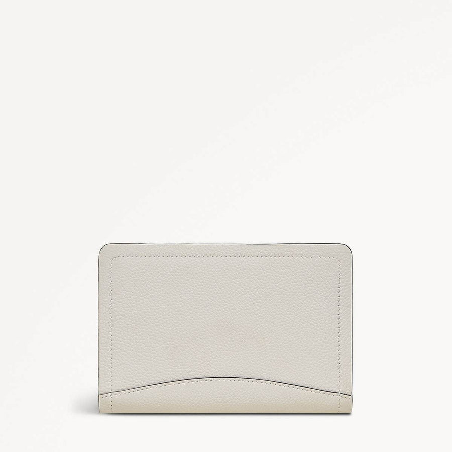 The Chancery Leather Medium Zip Around Wallet in Chalk - 111418