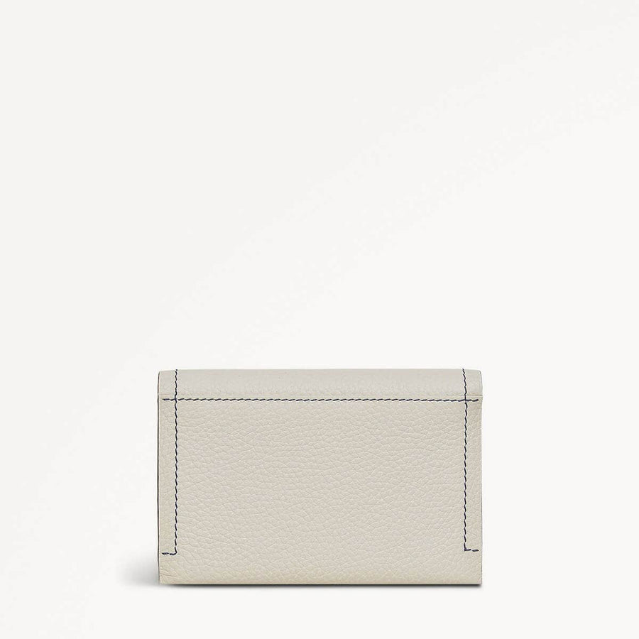 Cut Out Floral Leather Medium Flapover Wallet in Chalk - 111422