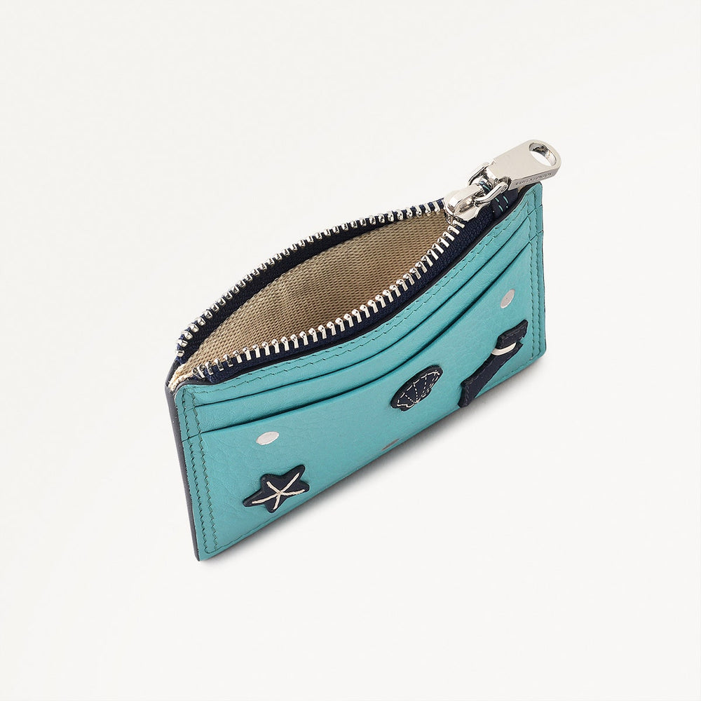 Starfish And Seashells Leather Small Coin Wallet in Maldives - 111426