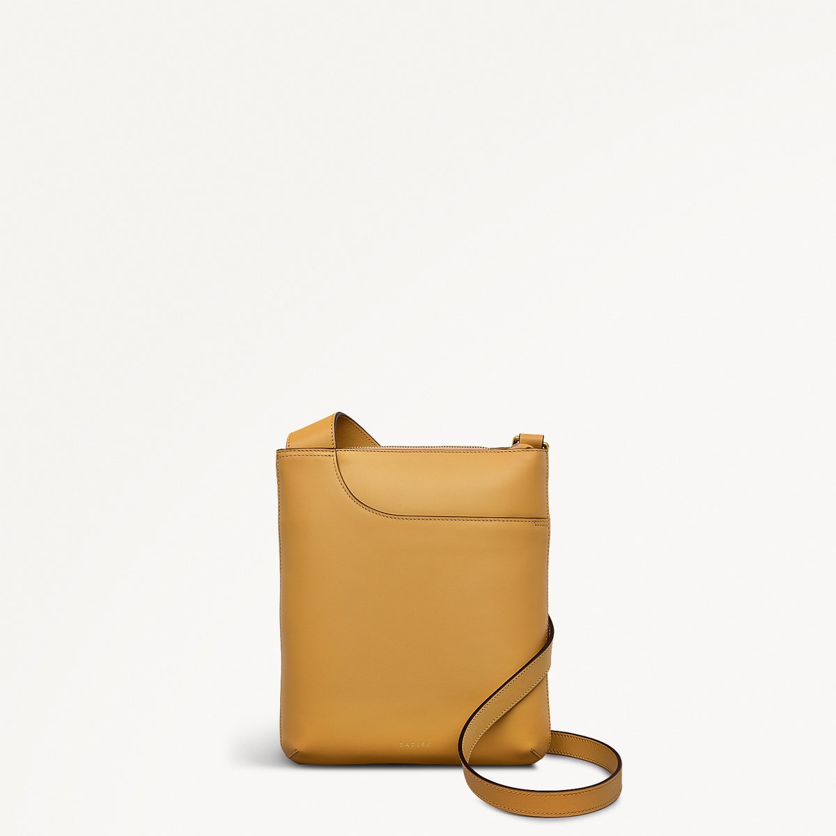Pockets Leather Medium Ziptop Cross Body Bag in Pecan - 111431