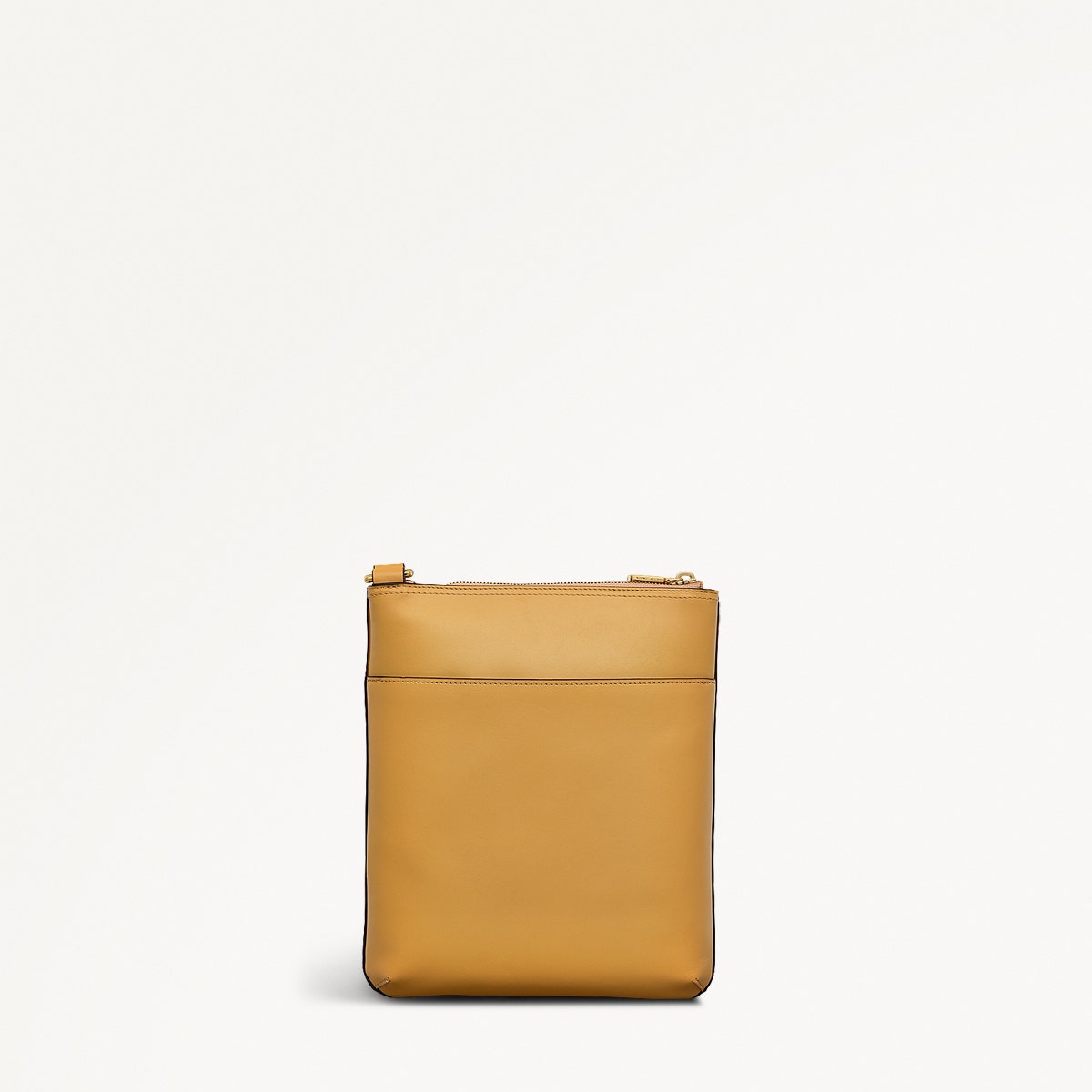 Pockets Leather Medium Ziptop Cross Body Bag in Pecan - 111431