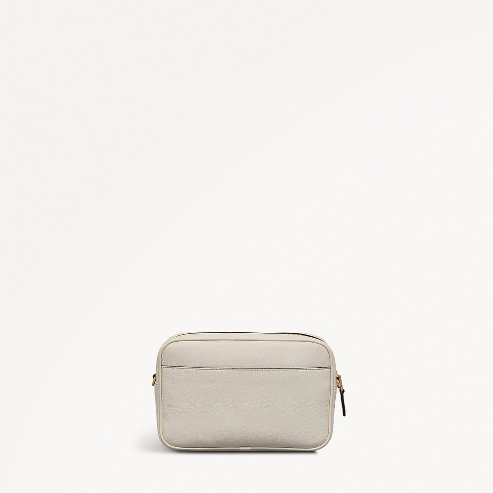 Birds Of Paradise Leather Small Zip Around Cross Body Bag in Chalk - 111439