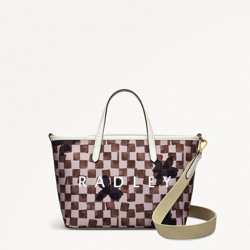 Southwell Gardens Check Medium Open Top Satchel Bag - RHE12502