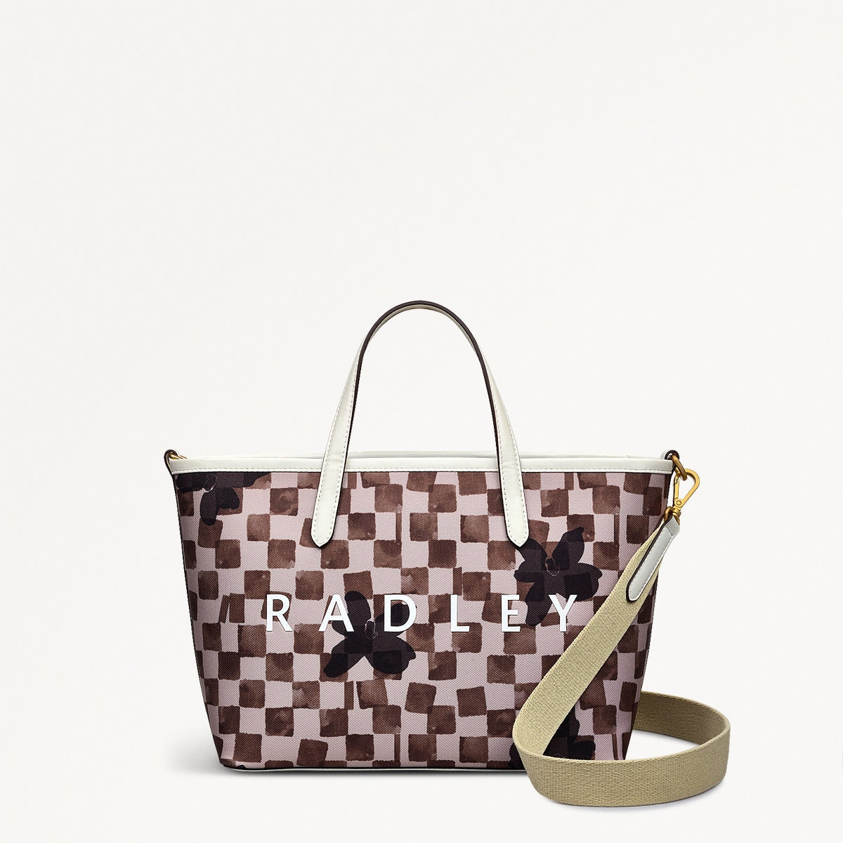 Southwell Gardens Check Medium Open Top Satchel Bag - RHE12502