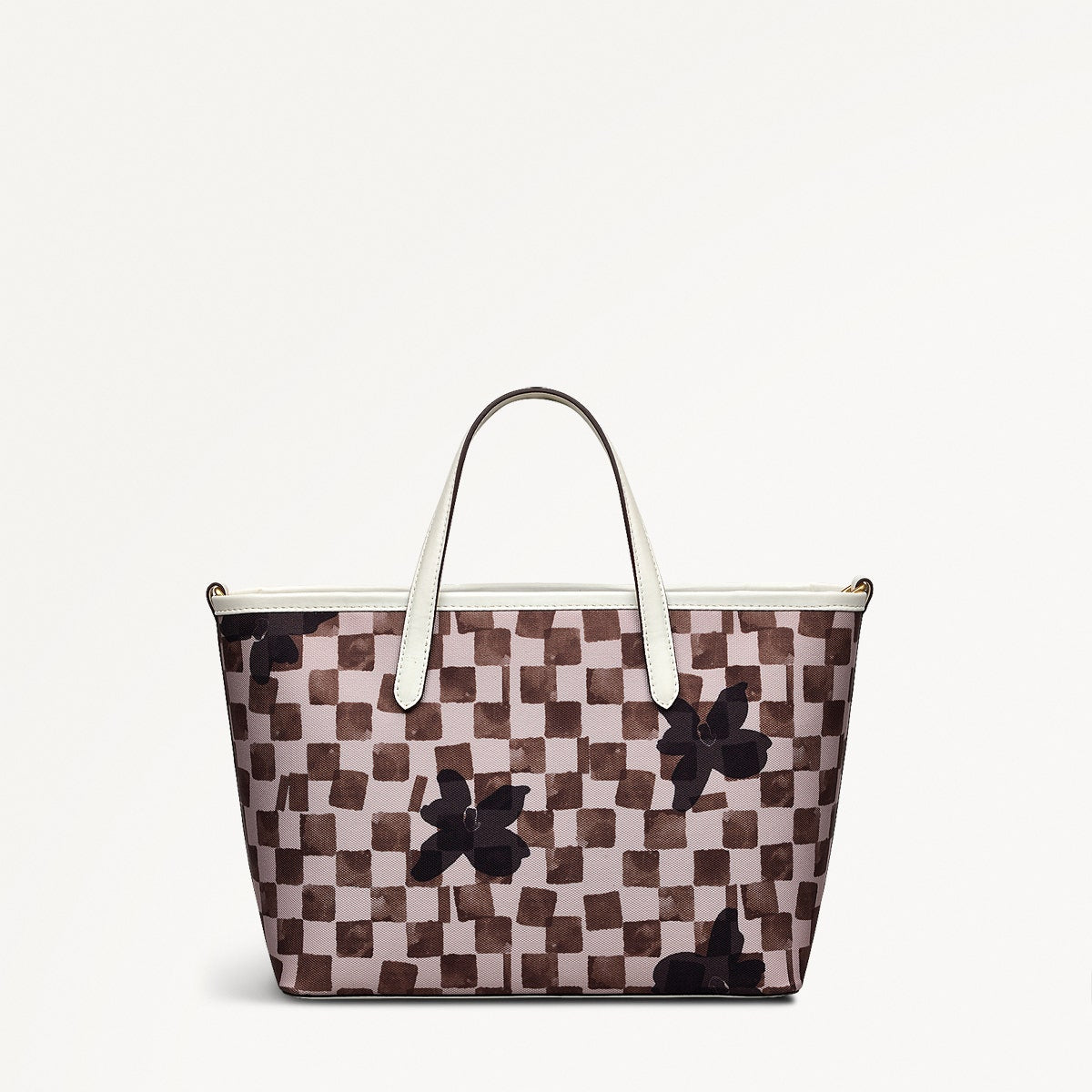 Stone Check Medium Grab Bag | Southwell Gardens Check Collection