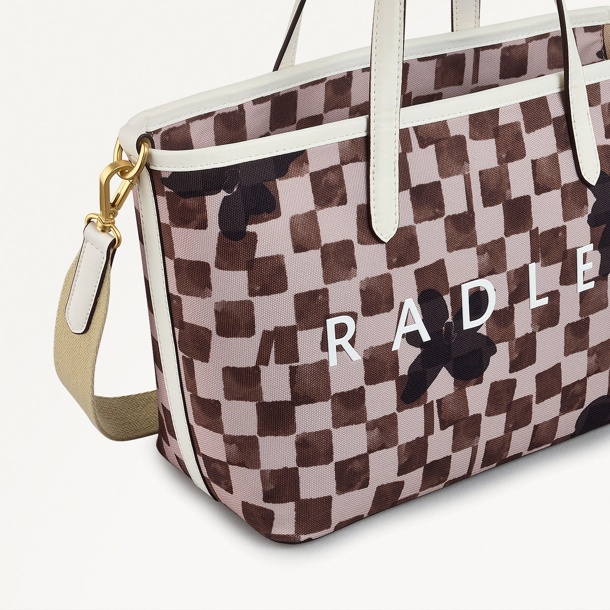 Southwell Gardens Fabric Medium Open Top Satchel Bag in Stone - 111443