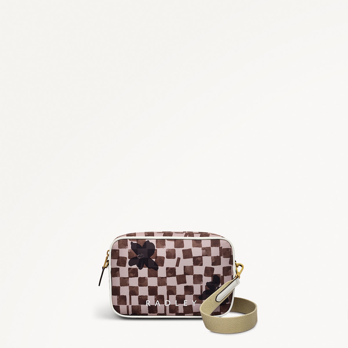 Southwell Gardens Fabric Small Ziptop Cross Body Bag in Stone - 111444