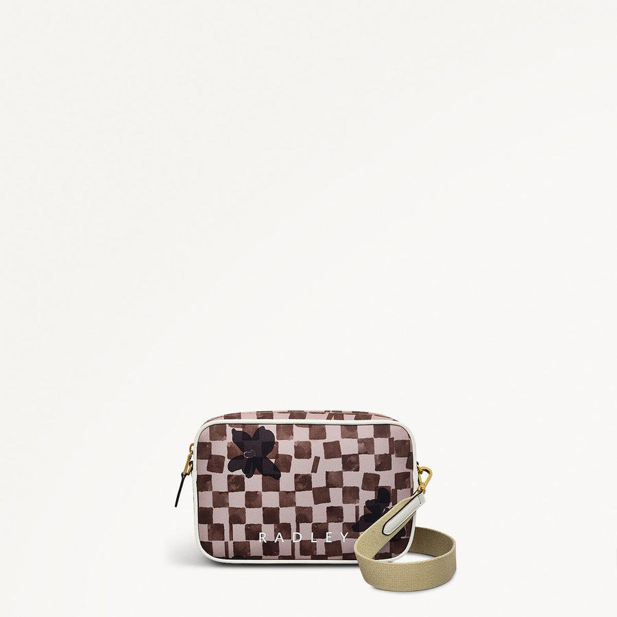 Southwell Gardens Fabric Small Ziptop Cross Body Bag in Stone - 111444