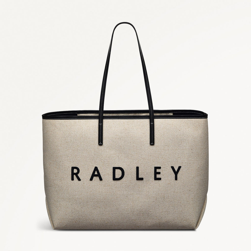 Sutherland Row Fabric Large Open Top Tote Bag in Black - 111445