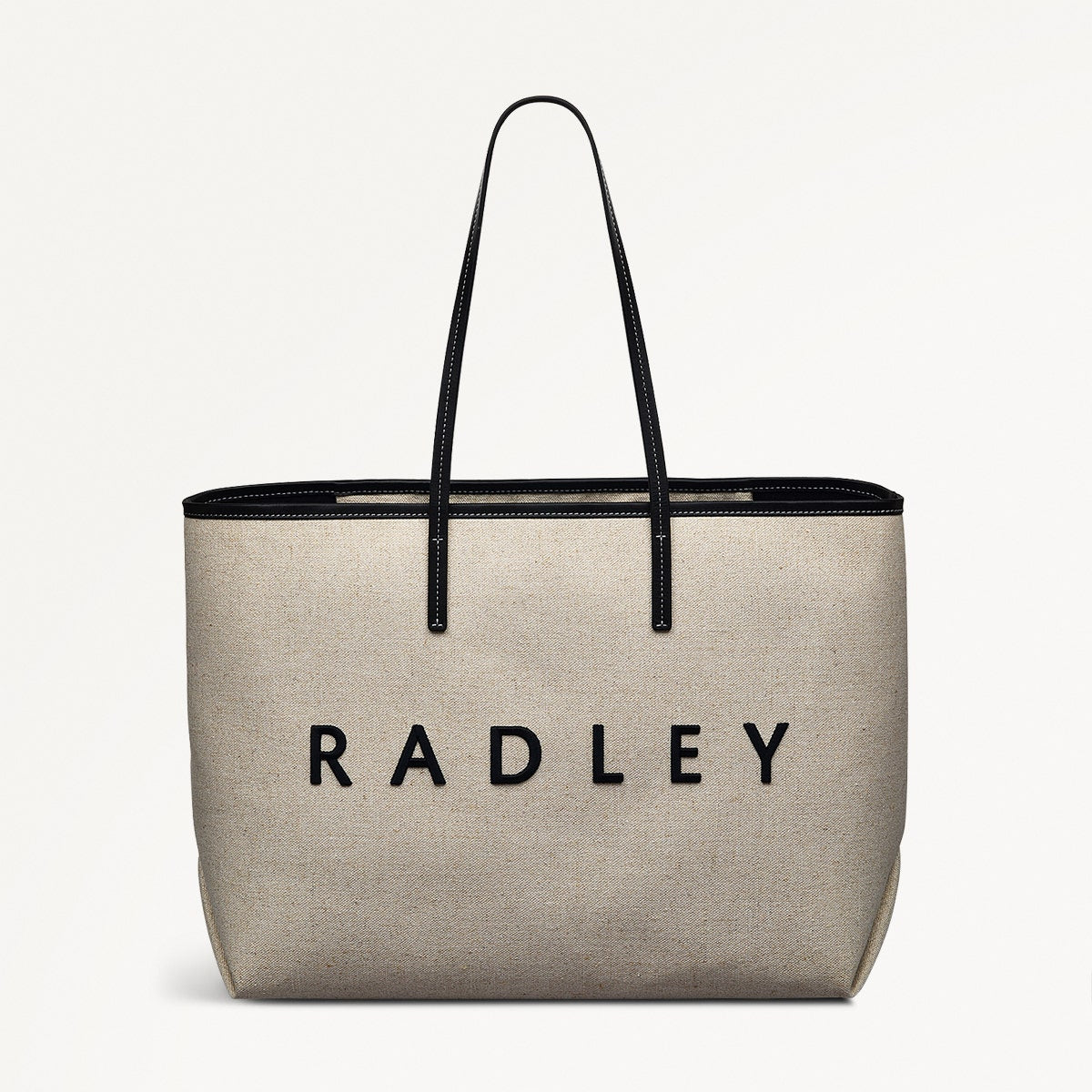 Sutherland Row Fabric Large Open Top Tote Bag in Black - 111445