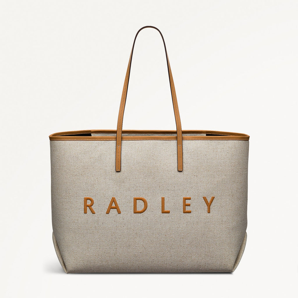 Sutherland Row Fabric Large Open Top Tote Bag in Saddle - 111446