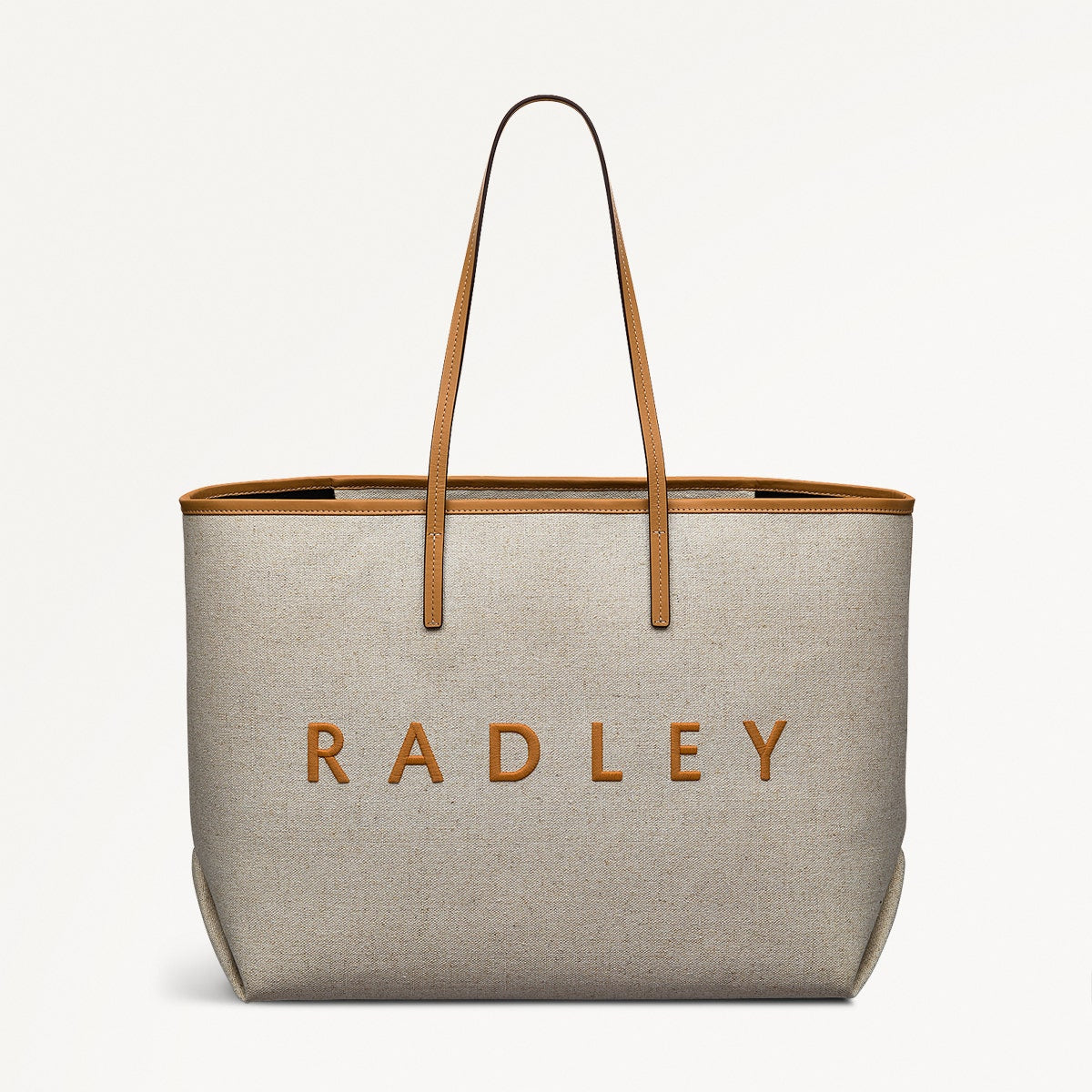 Sutherland Row Fabric Large Open Top Tote Bag in Saddle - 111446
