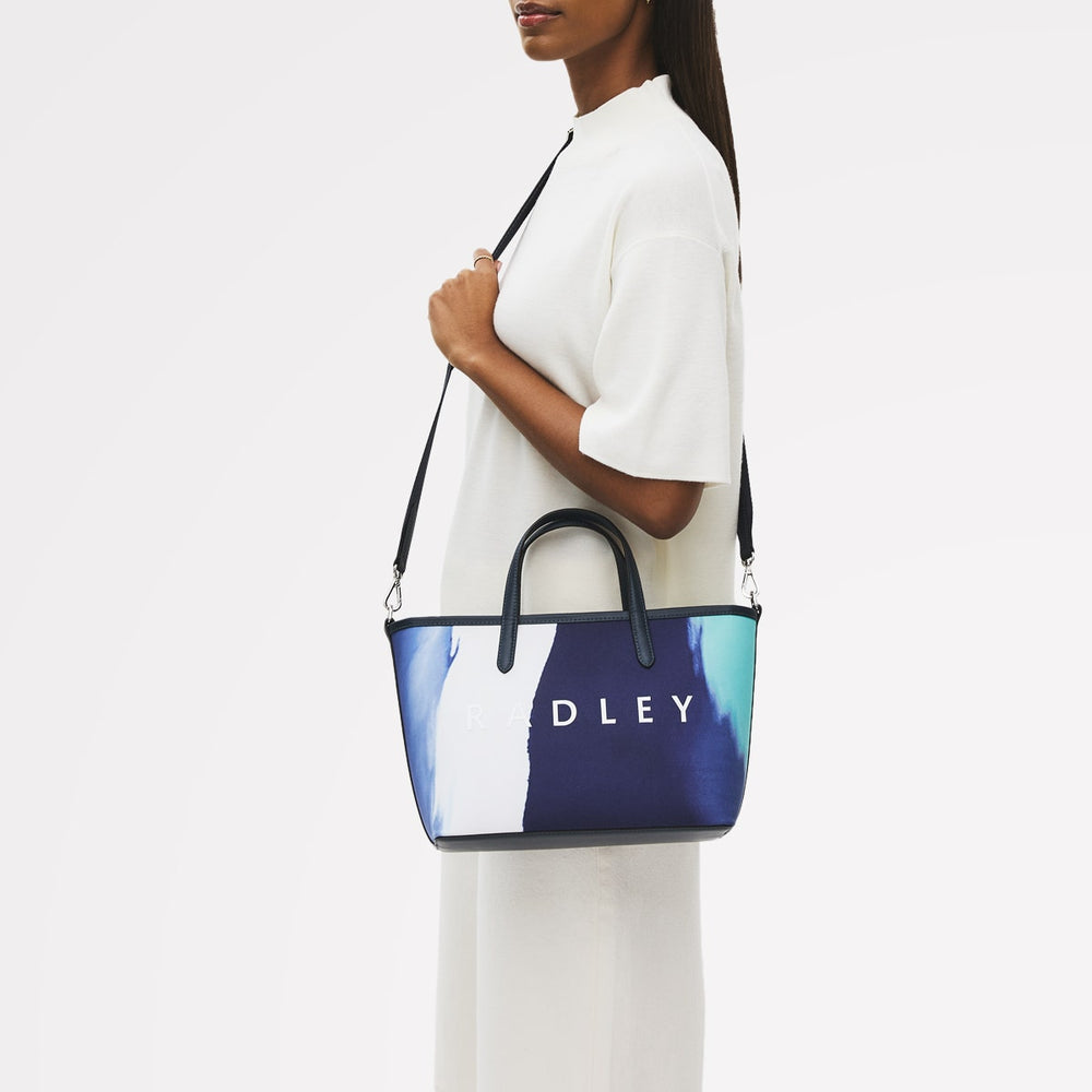 Southwell Gardens Fabric Medium Open Top Satchel Bag in Ink - 111458