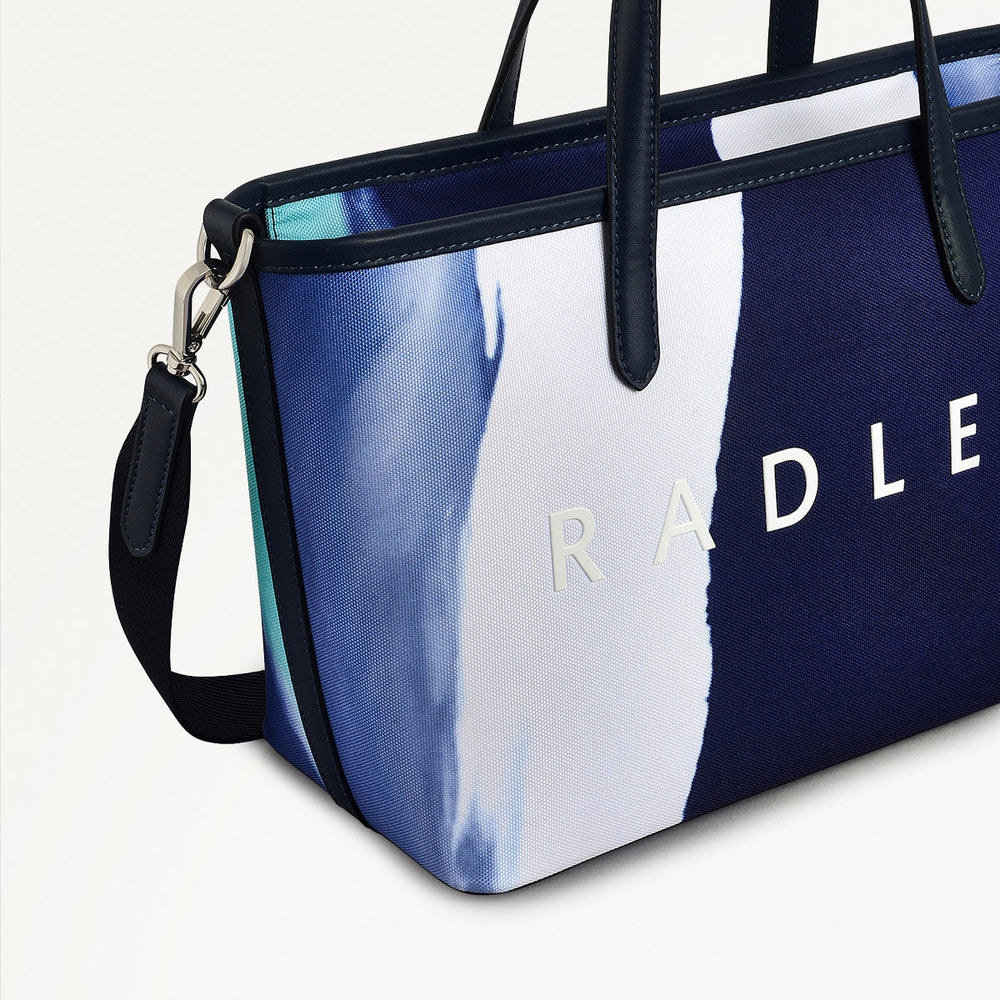 Southwell Gardens Fabric Medium Open Top Satchel Bag in Ink - 111458