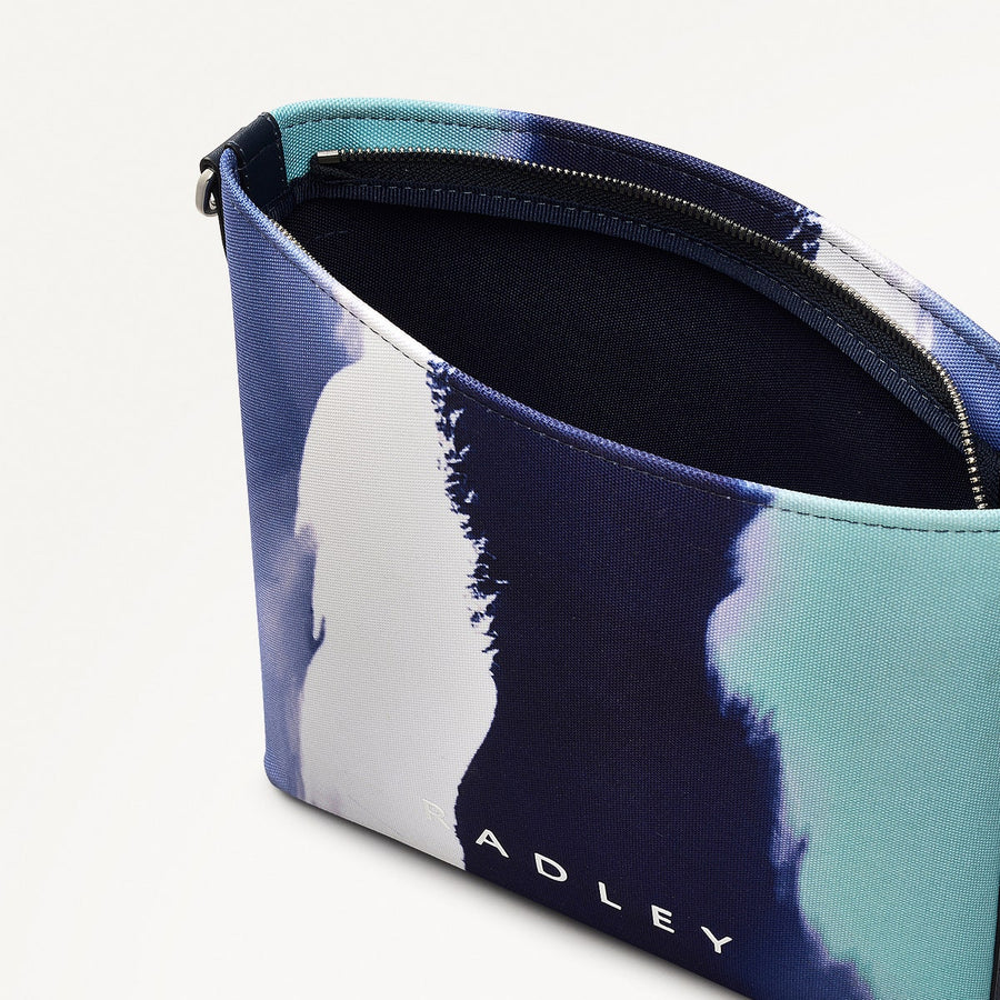 Southwell Gardens Fabric Small Ziptop Cross Body Bag in Ink - 111459