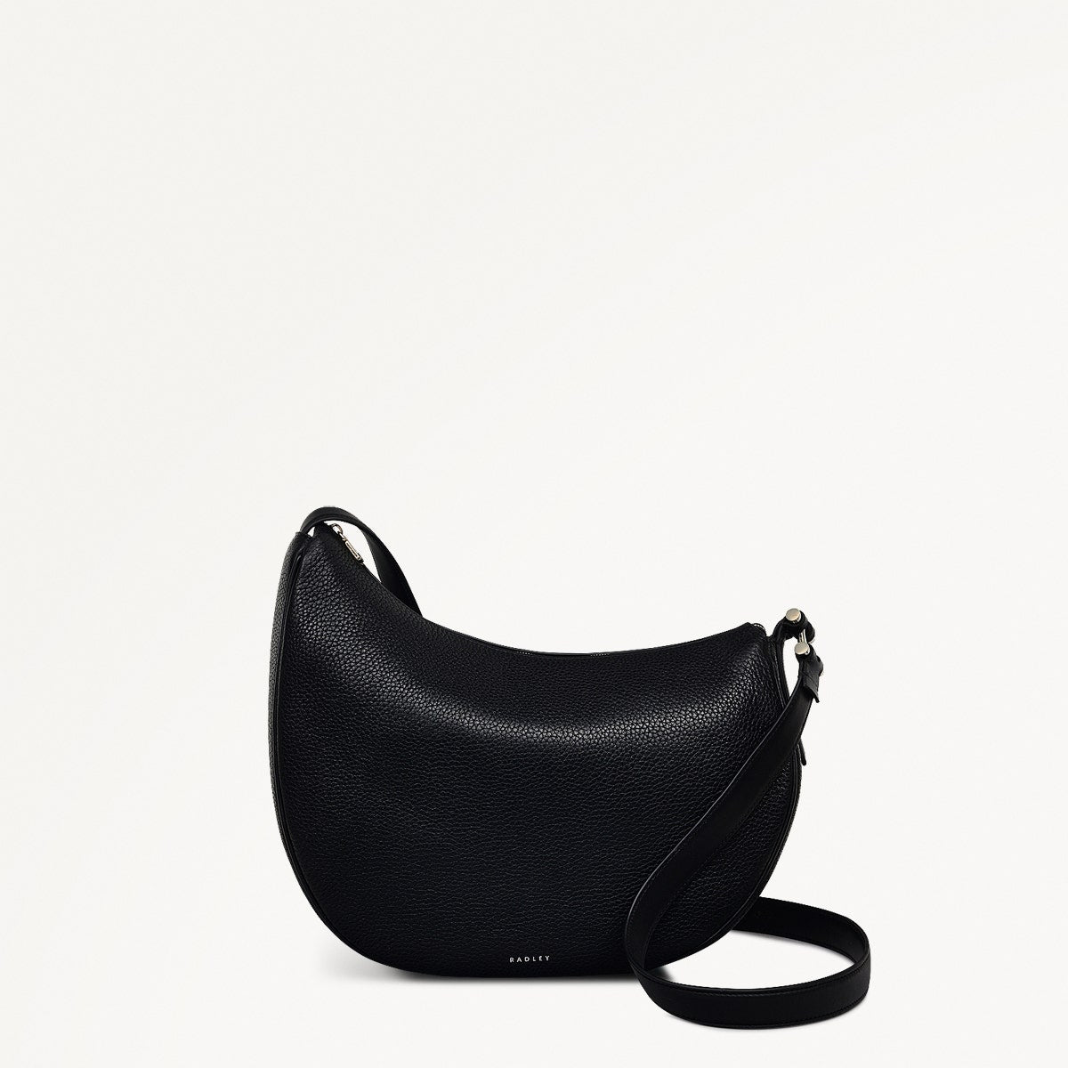 Pemberton Row Leather Large Ziptop Cross Body Bag in Black - 111460