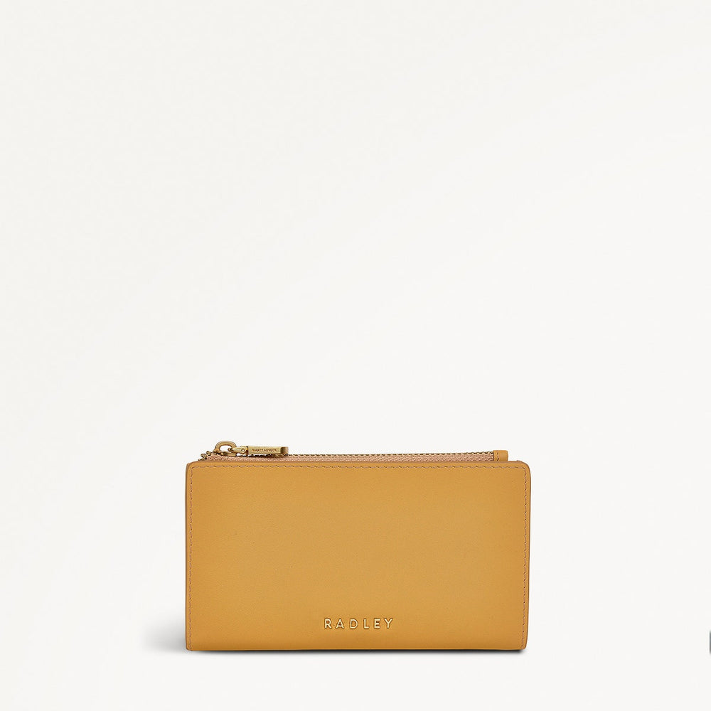 Coin Street Leather Medium Ziptop Wallet in Pecan - 111484